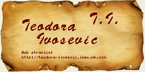 Teodora Ivošević vizit kartica